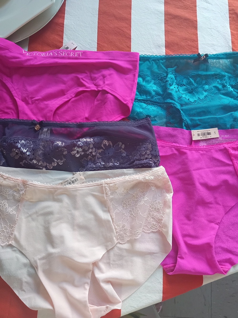 Lot 5 Victoria's Secret  Lace Bikini Panty Assorted Colors Large